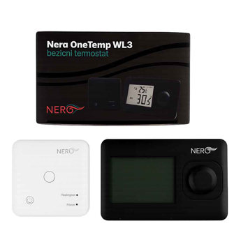 Slika Digitalni bežični sobni termostat (RF) Nero OneTemp WL3 crni – set (sobni termostat + prijemnik)